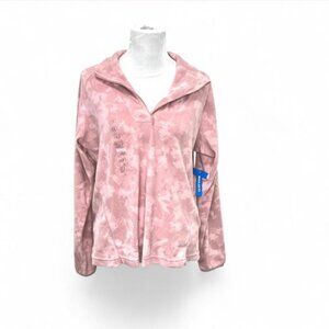 Columbia Women's Fleece 1/4 Zip Pullover Pink White  | Women's Size Large